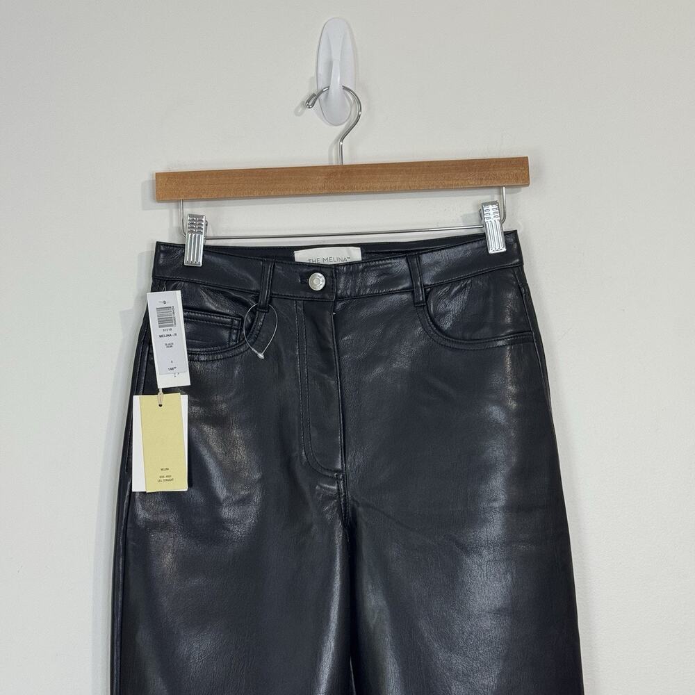 NWT Aritizia Wilfred The Melina Faux Leather Straight Pants Size 4 Black - Picture 4 of 14